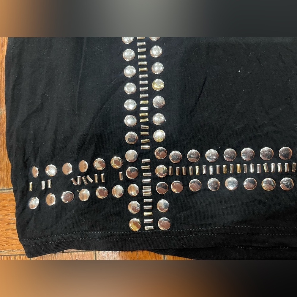 Black Embellished Top with Silver Accents - Picture 8 of 16